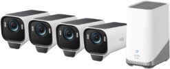 Kit eufy eufyCam S3 Pro 4+1 - 4 Caméras 4K MaxColor Vision + HomeBase 3