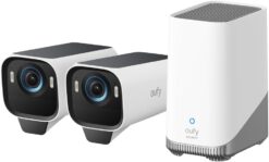 Kit eufy eufyCam S3 Pro 2+1 - 2 Caméras 4K MaxColor Vision + HomeBase 3