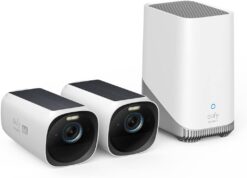 Kit eufy eufyCam S330 (eufyCam 3) 2+1 - 2 Caméras 4K Solaires + HomeBase 3