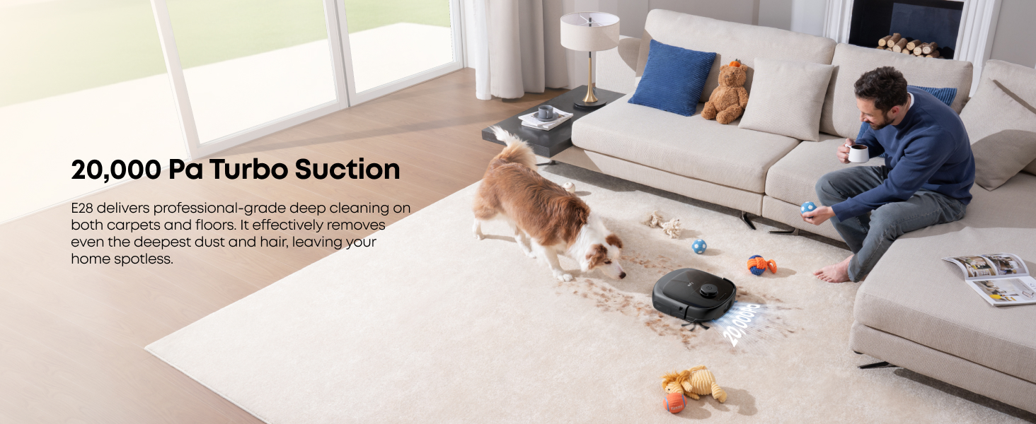 eufy E28 20,000 Pa turbo suction robot vacuum