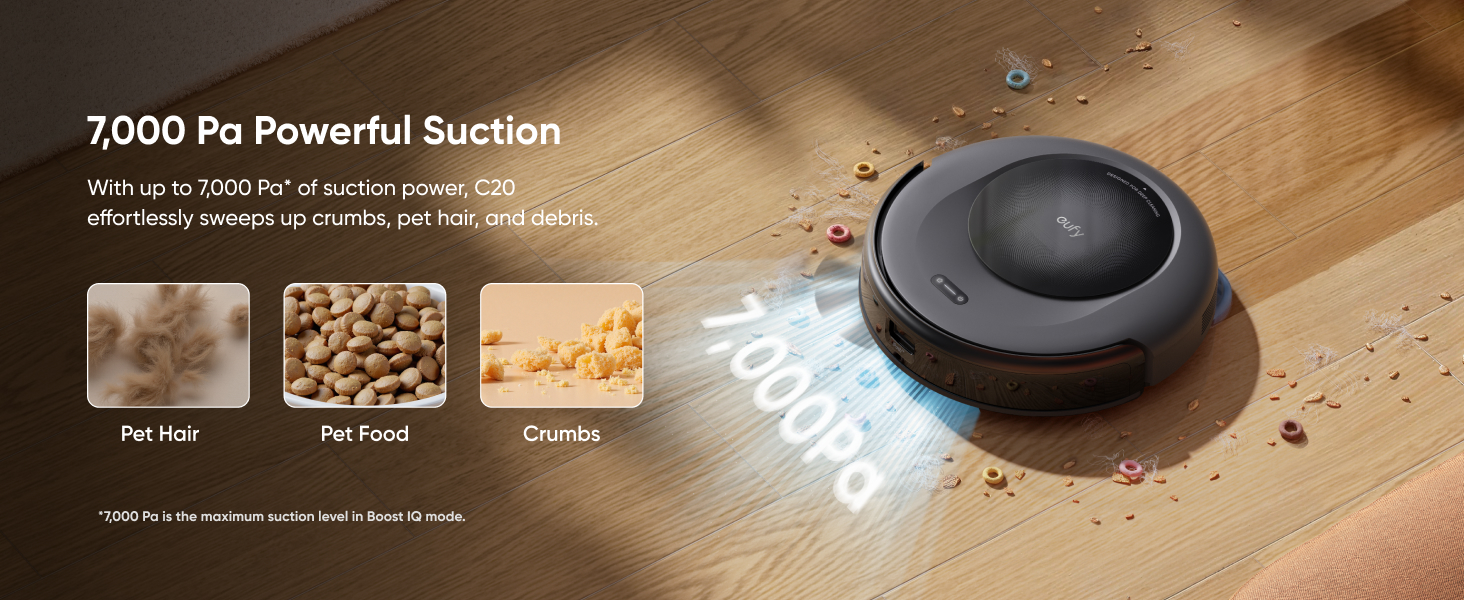 eufy Omni C20 robot vacuum 7000 Pa powerful suction for daily clean floors