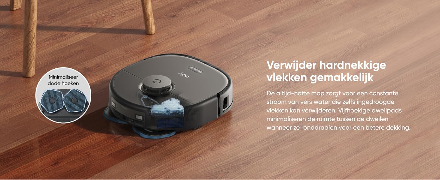 eufy X10 Pro Omni altijd vochtige dweil voor consistent schoonmaakresultaat
