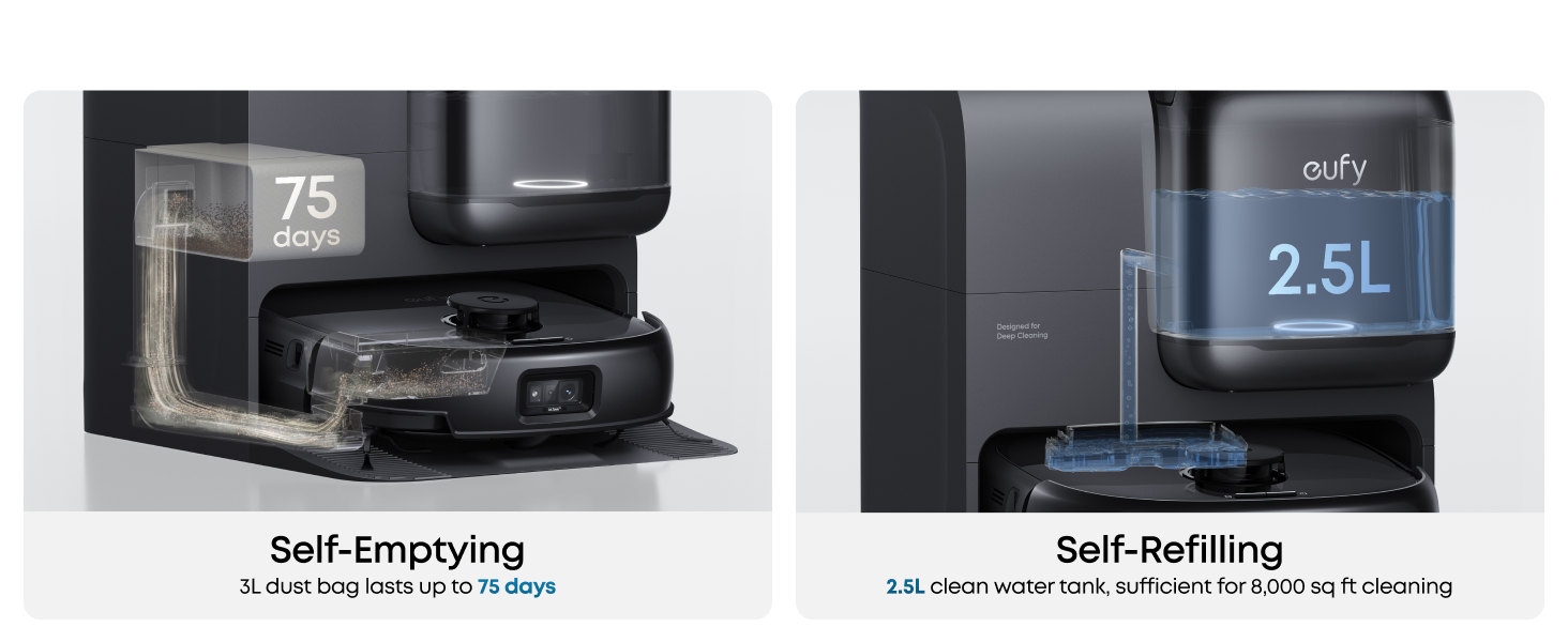 eufy E28 station auto dust emptying fresh water refill