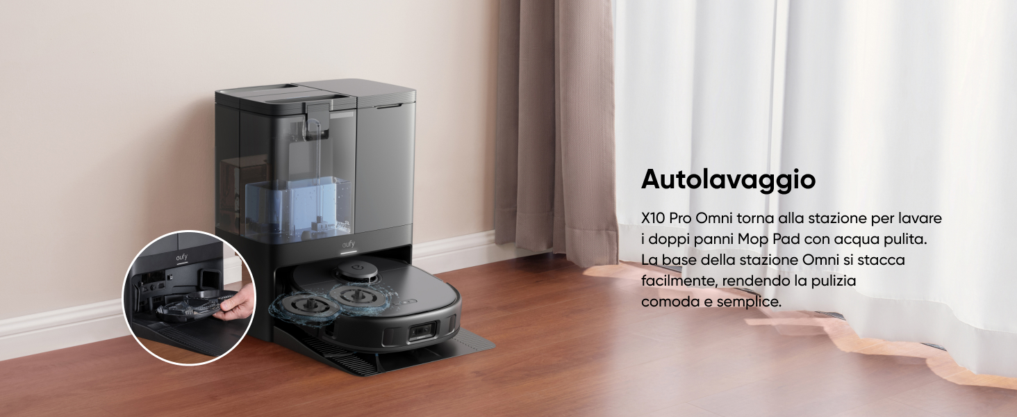 eufy X10 Pro Omni autolavaggio panni automatico stazione