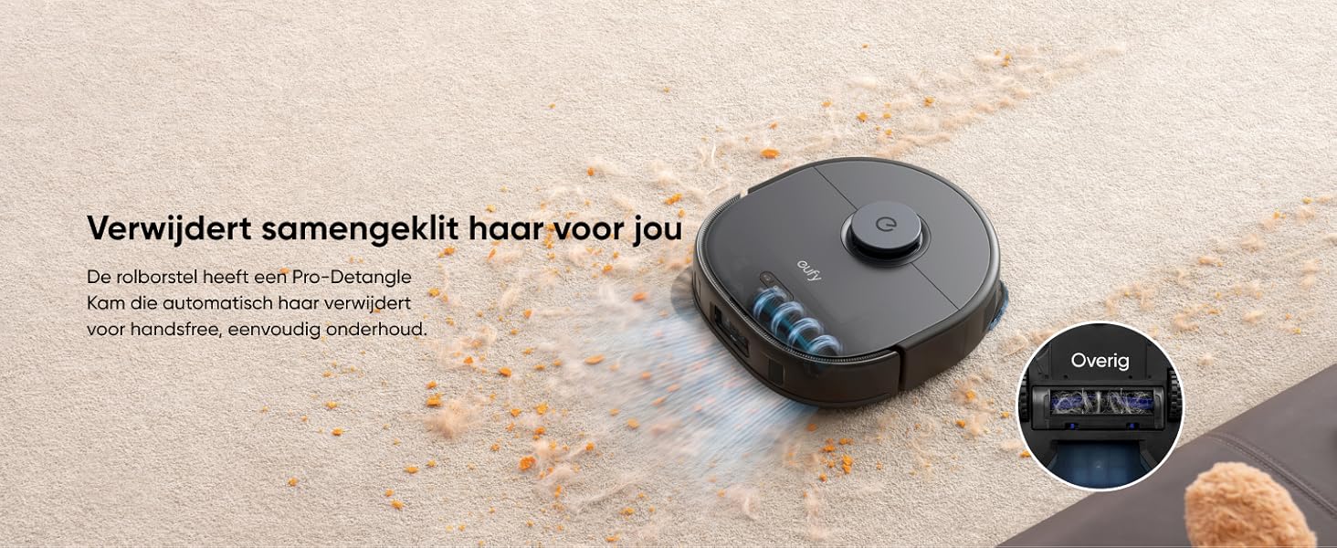 eufy X10 Pro Omni Pro-Detangle Comb automatisch haren ontklitten