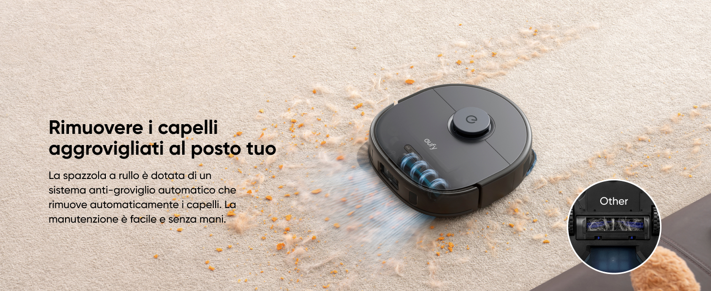 eufy X10 Pro Omni districante automatico Pro-Detangle anti-groviglio