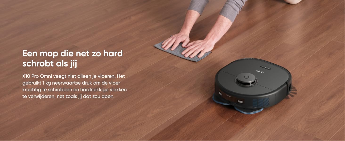 eufy X10 Pro Omni dweilt zoals jij – streepvrij resultaat op houten vloeren