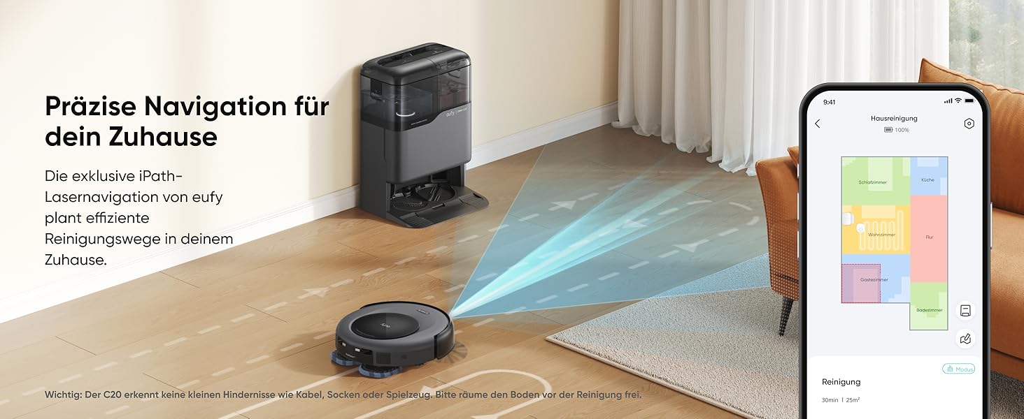 eufy Omni C20 Smart Mapping mehrstöckige Unterstützung eufy Clean App