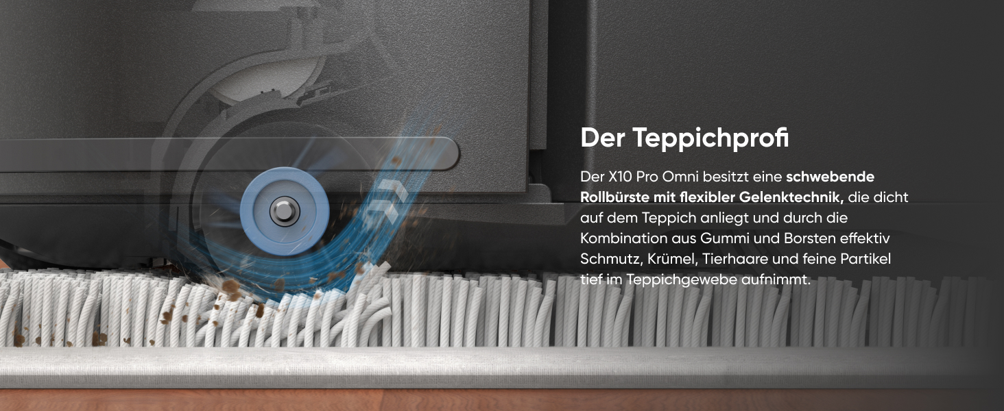 eufy X10 Pro Omni ideal für Teppiche Wischmopps heben automatisch an