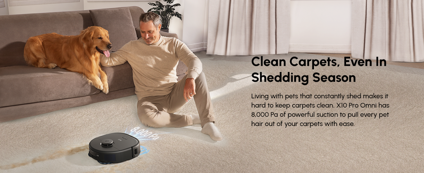 eufy X10 Pro Omni ideal robot vacuum for pet owners with cats and dogs
