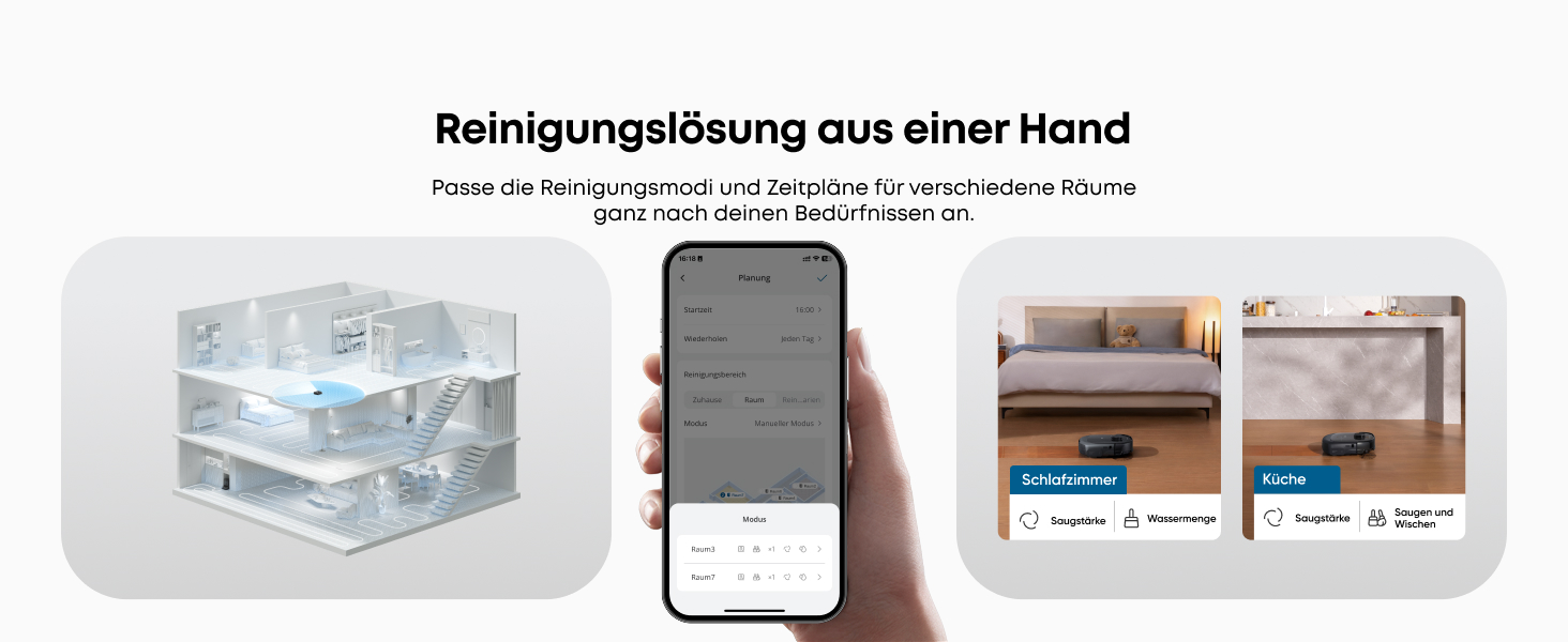 eufy Saug- und Wischroboter individuelle Reinigung