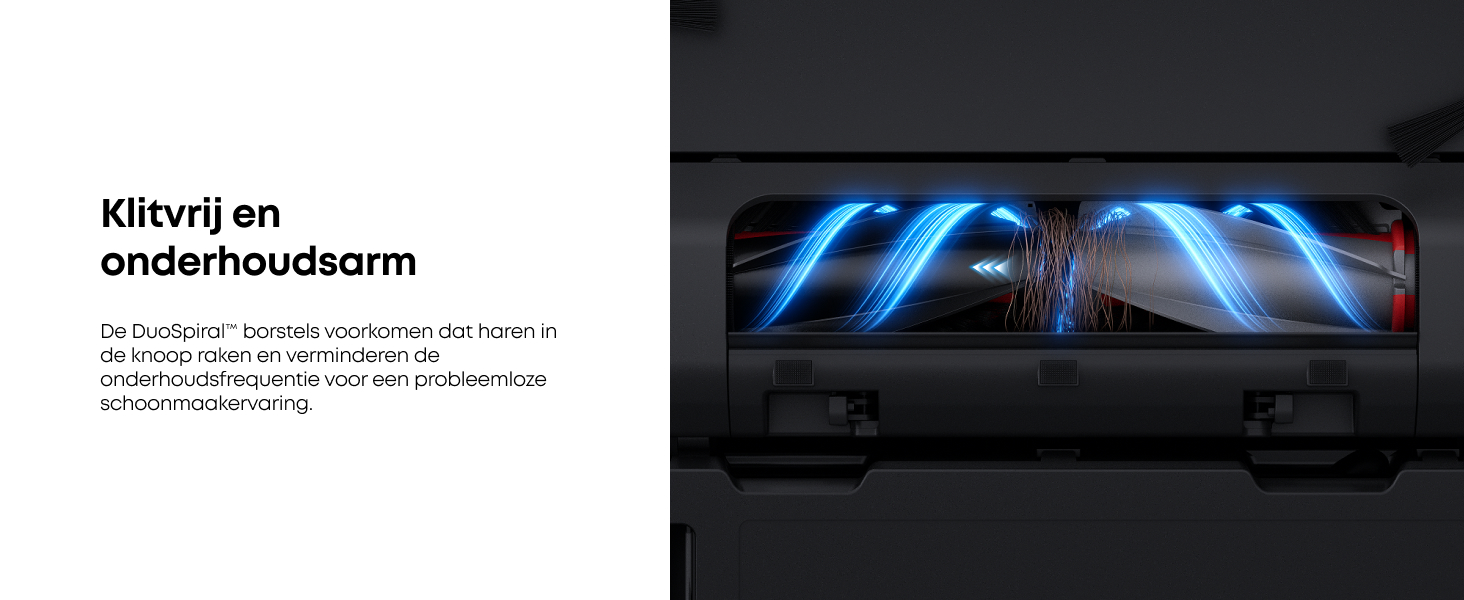 eufy Omni E28 DuoSpiral-borstels knoopvrij onderhoudsvriendelijk