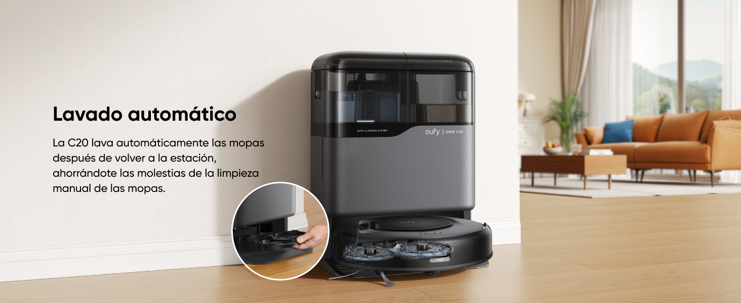 eufy Omni C20 autolimpieza automática de las mopas de fregado