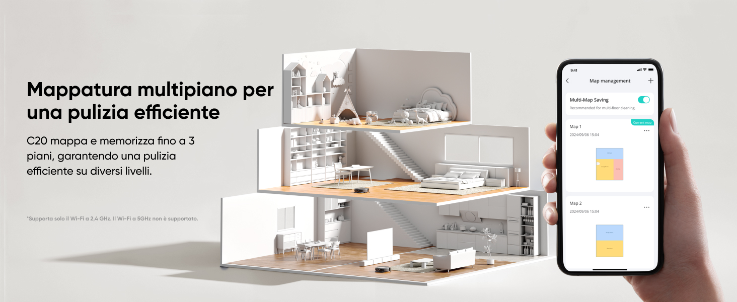 eufy Omni C20 mappatura intelligente multi-piano applicazione eufy Clean