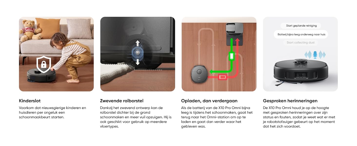 eufy X10 Pro Omni extra slimme functies en reinigingsopties