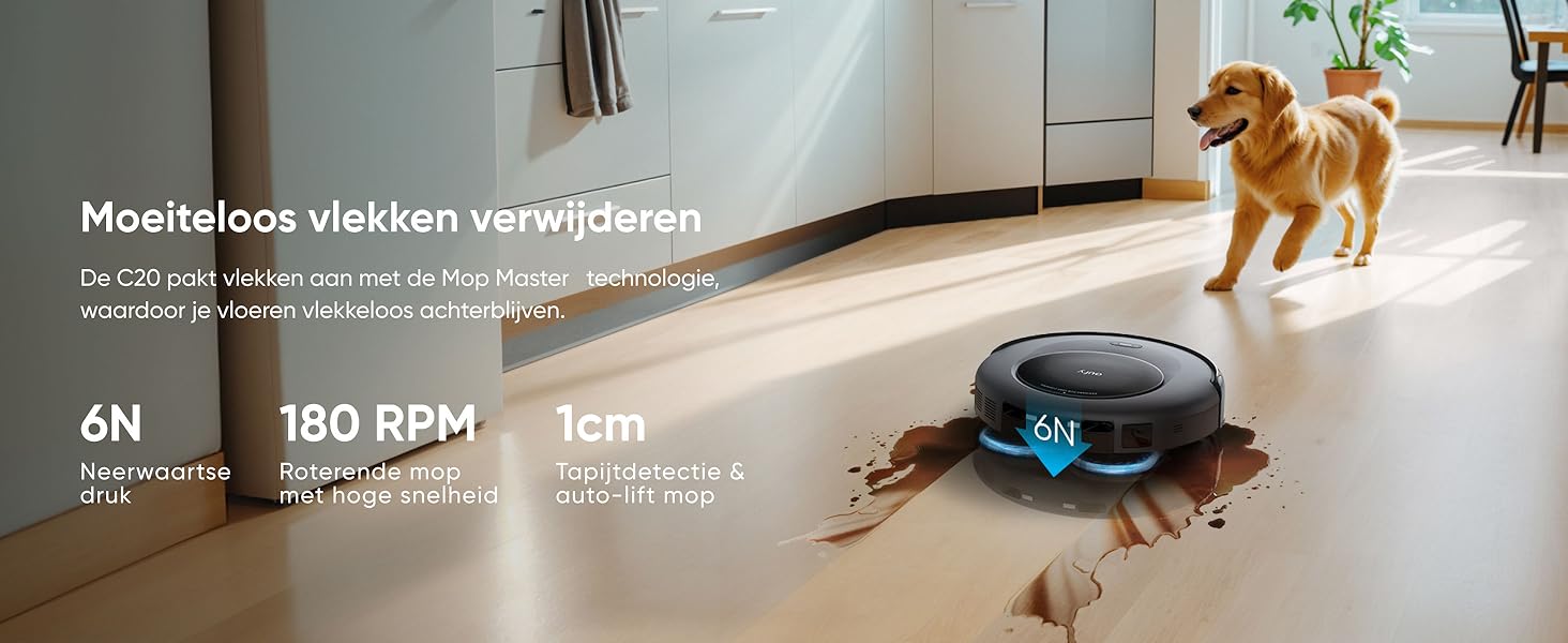eufy Omni C20 Mop Master dweilfunctie 180 rpm automatisch vloeren reinigen