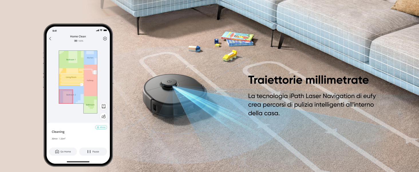eufy X10 Pro Omni percorsi precisi navigazione laser iPath