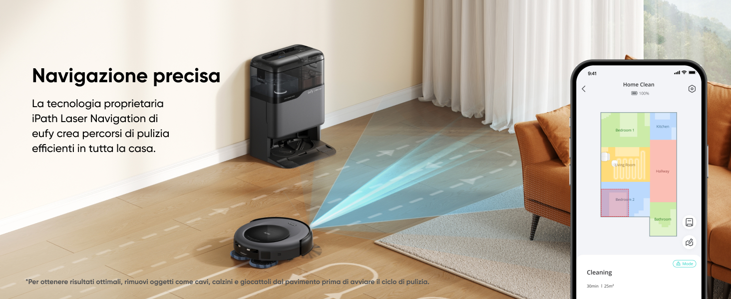 eufy Omni C20 navigazione precisa sensori infrarossi e bumper intelligente