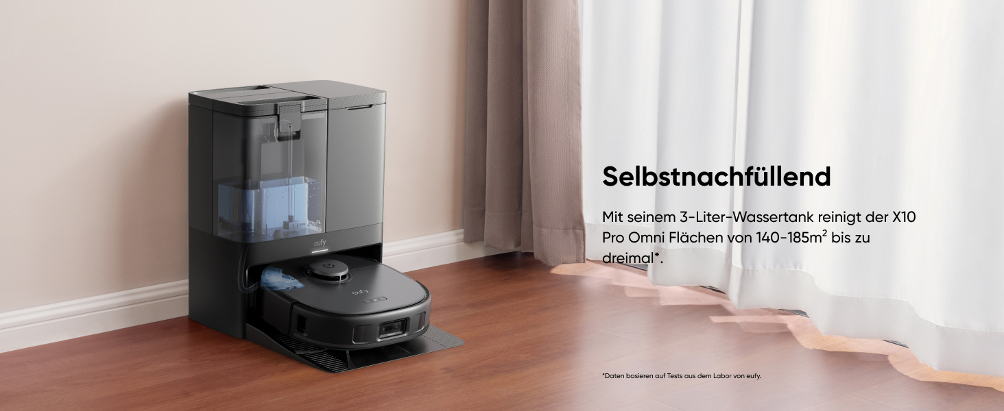 eufy X10 Pro Omni Station selbstnachfüllend 3 Liter Frischwassertank