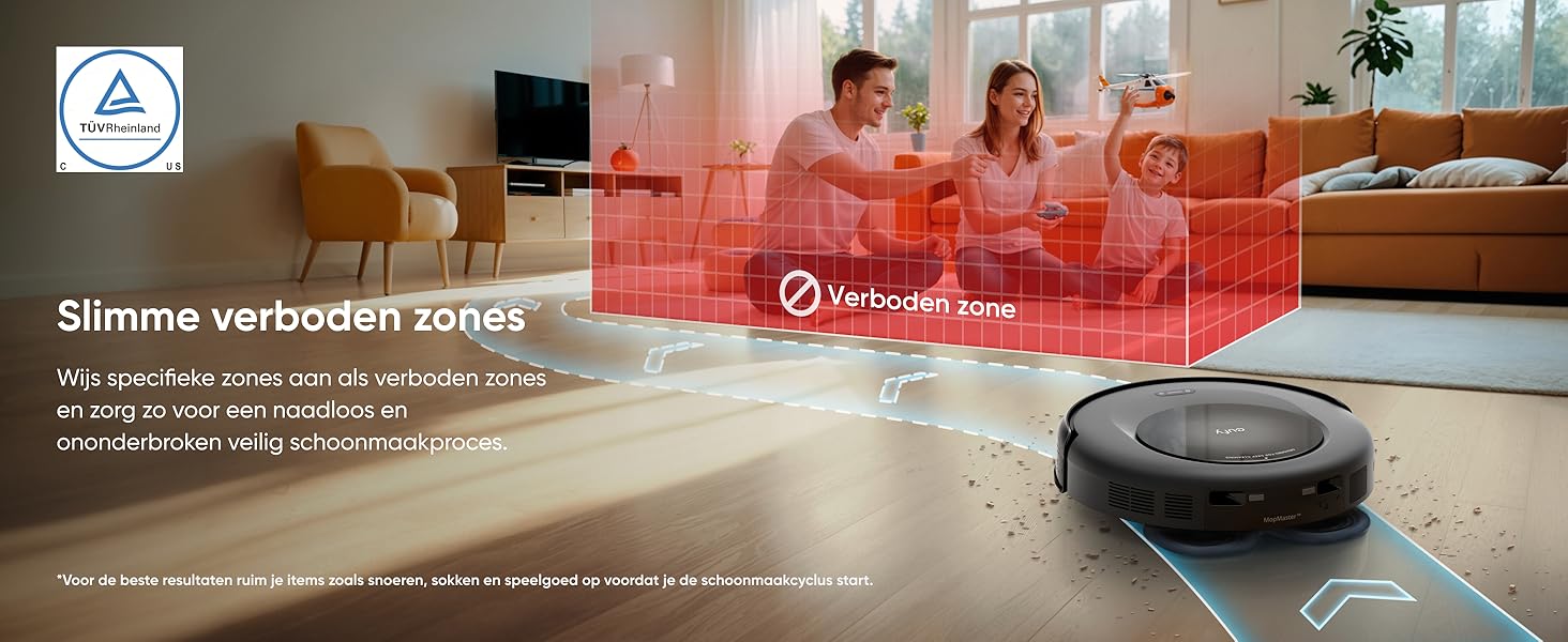 eufy Omni C20 verboden zones aanpasbaar via eufy Clean app