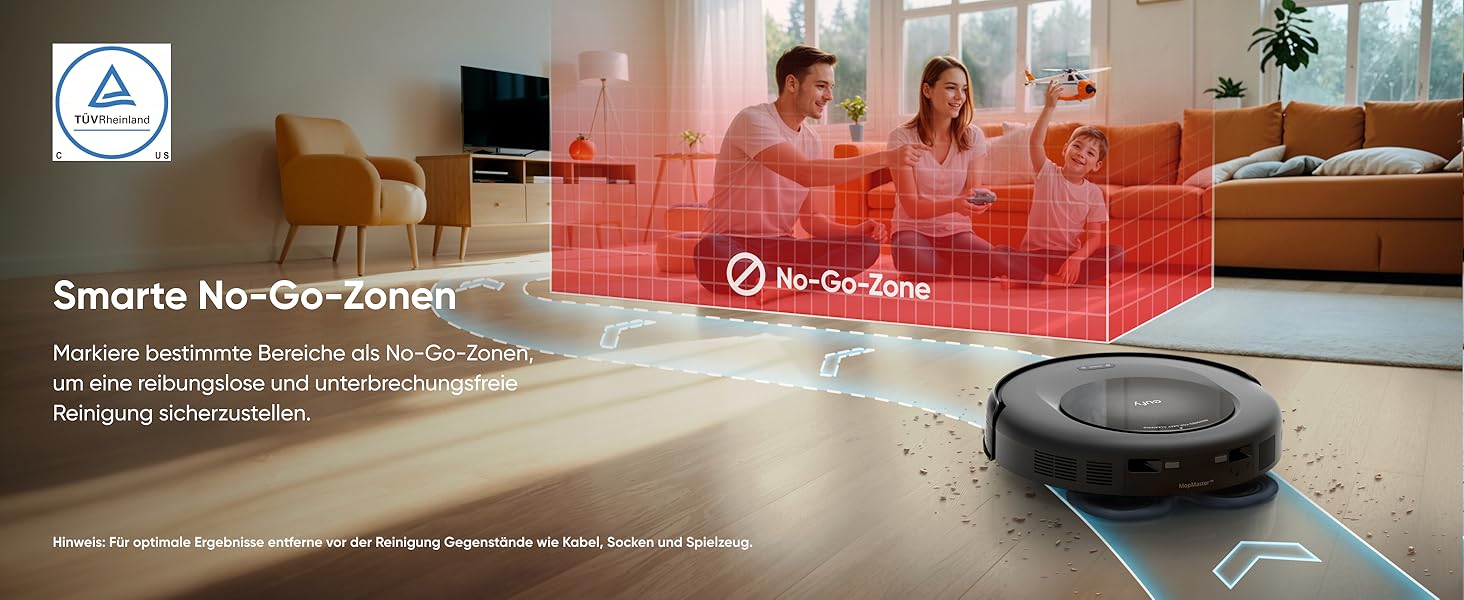 eufy Omni C20 Sperrzonen individuell einstellbar per eufy Clean App