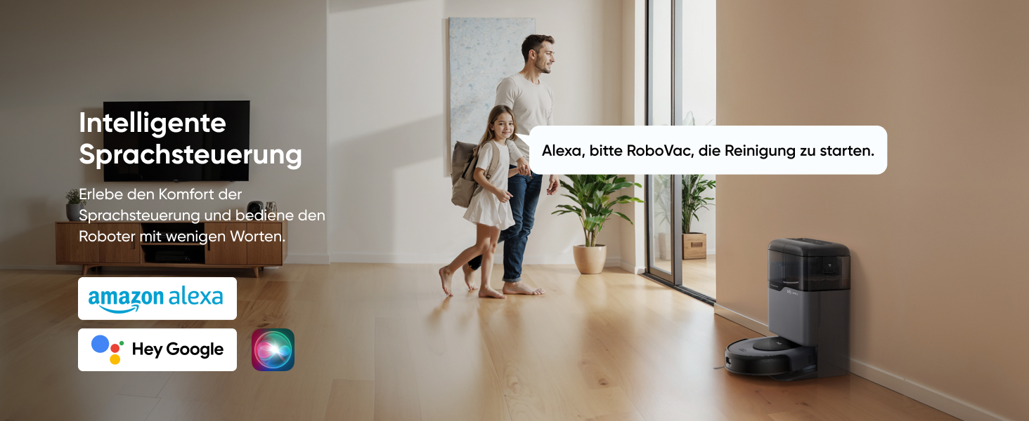 eufy Omni C20 Sprachsteuerung kompatibel mit Alexa und Google Assistant