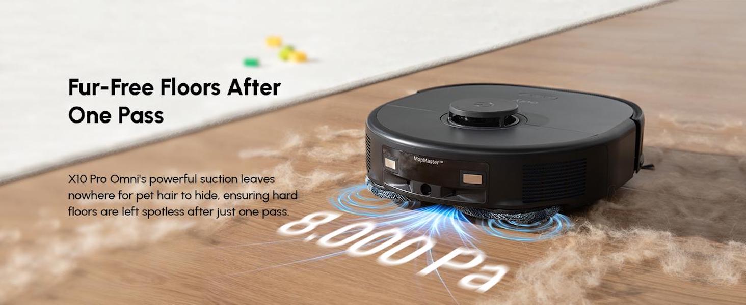 eufy X10 Pro Omni 8000 Pa powerful suction deep cleaning carpets and hard floors