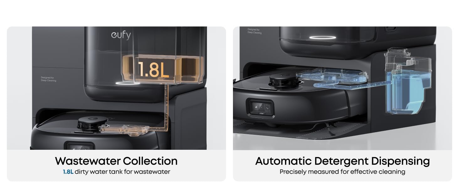 eufy E28 station wastewater collection detergent dispensing