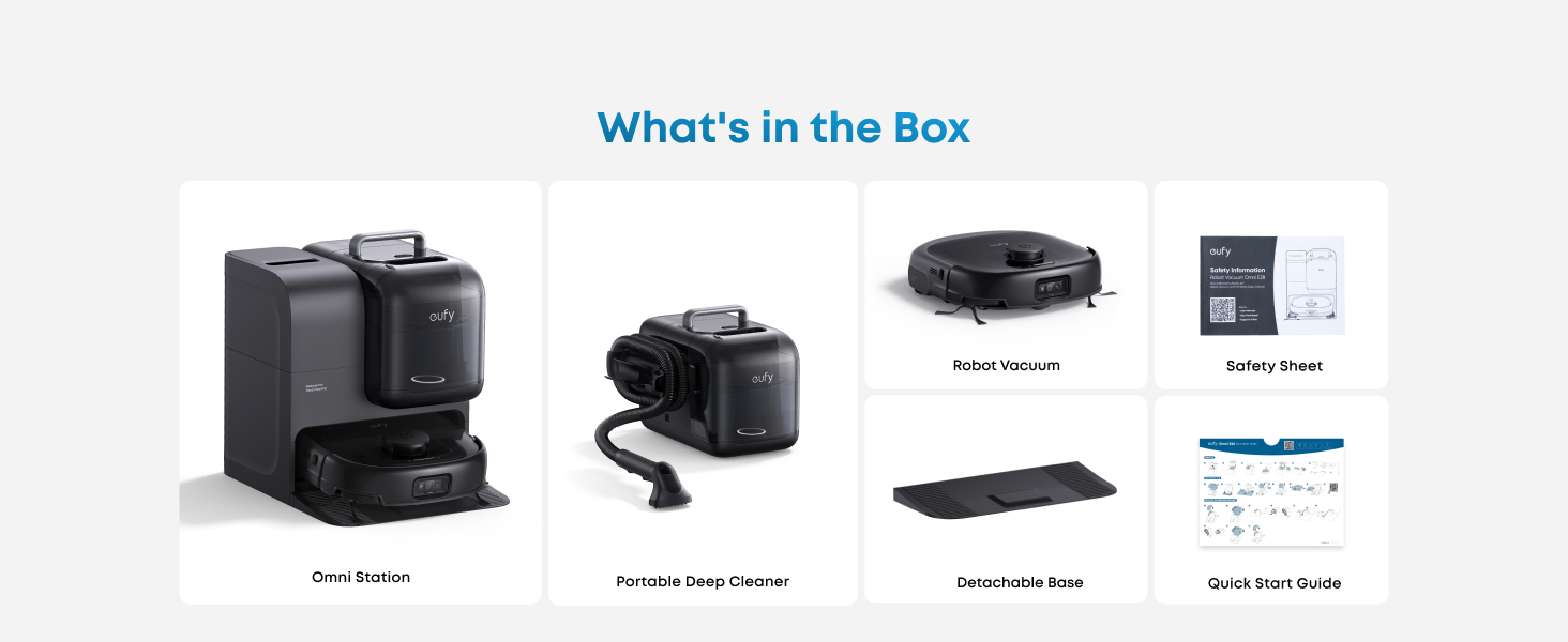 eufy Omni E28 what is in the box contents accessories