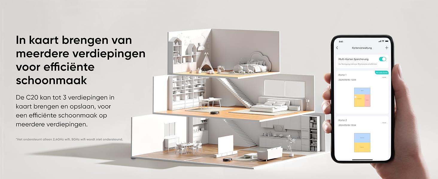 eufy Omni C20 transparante watertanks visuele controle waterpeil