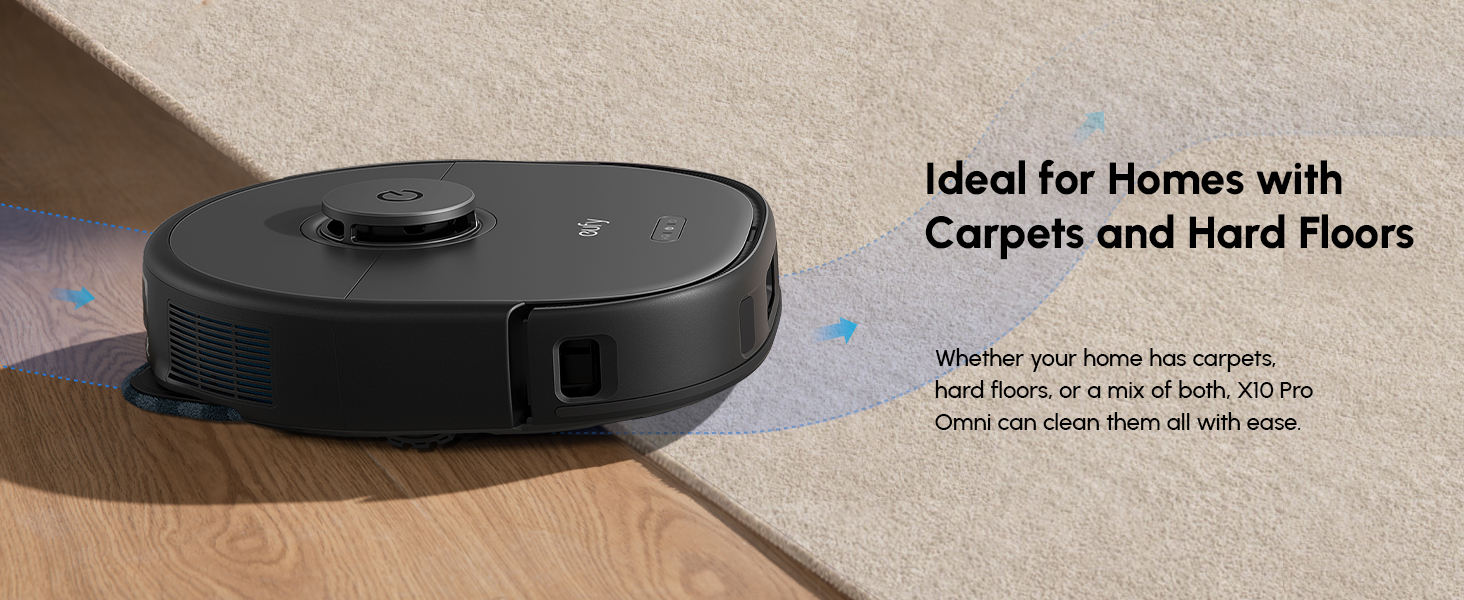 eufy X10 Pro Omni MopMaster 2.0 for mixed floor types – hardwood tile carpet