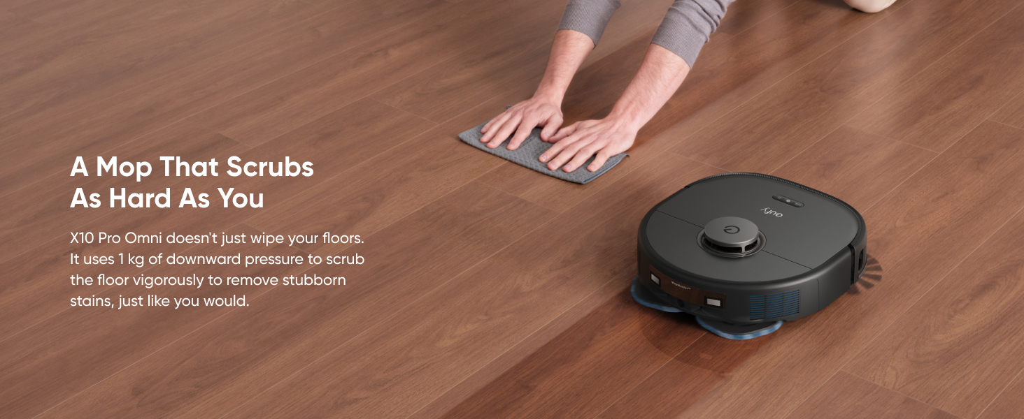 eufy X10 Pro Omni MopMaster 2.0 ideal for hardwood floors streak-free