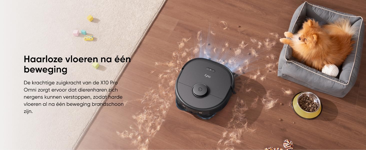 eufy X10 Pro Omni robotstofzuiger voor huizen met huisdieren – verwijdert huisdierharen moeiteloos